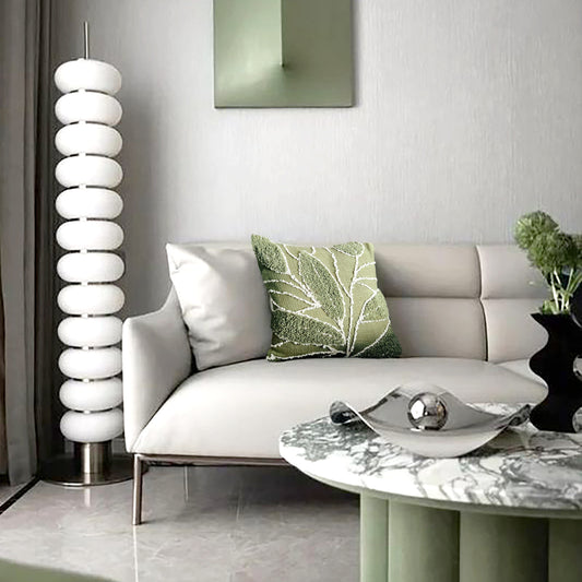 Botanical Sage Green Tufted Cushion