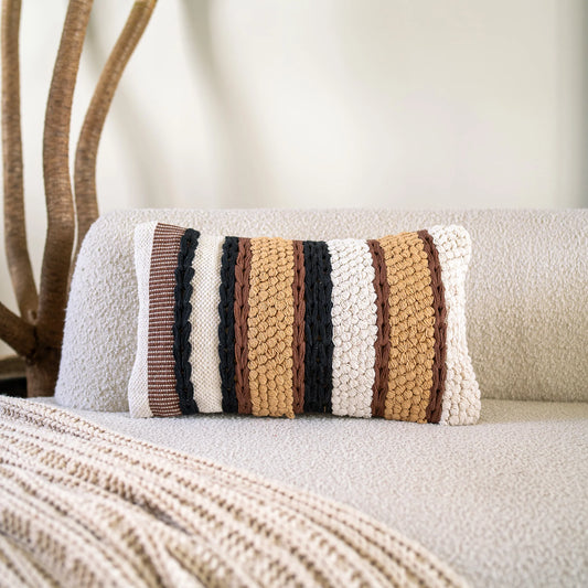 Charcoal Multi-Textured Lumbar Cushion