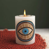 Evil Eye Beaded Candle Holder