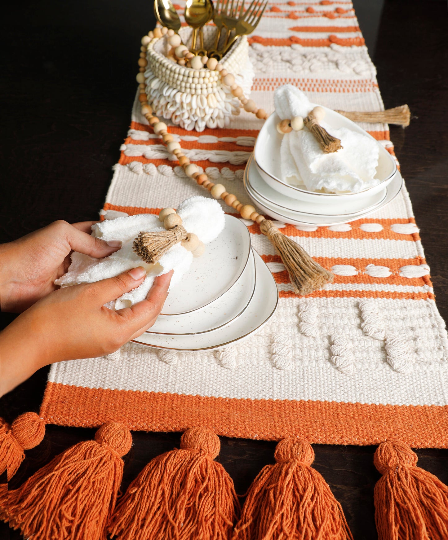 Wooden Garland Napkin Holder