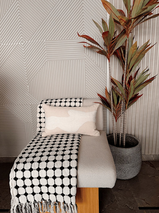 Abstract Ivory Lumbar Cushion