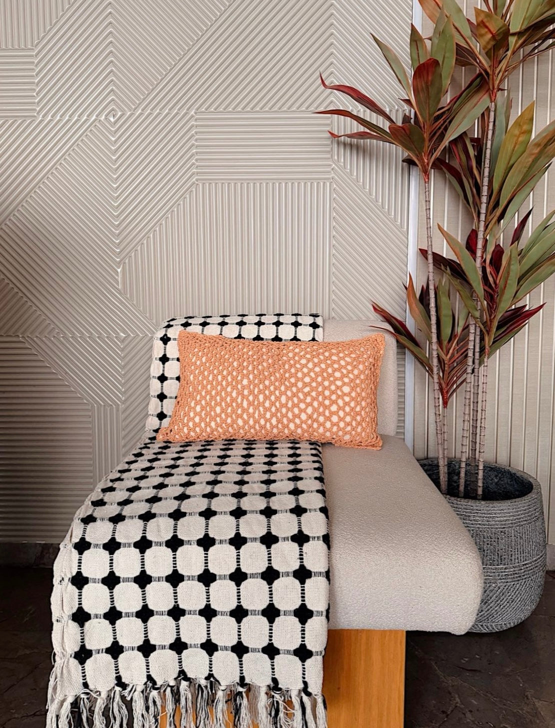 Isla Crochet Knotted Lumbar Cushion