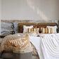 Rainbow Tassel White Throw