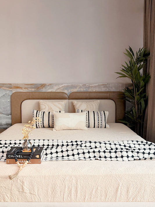 Abstract Ivory Lumbar Cushion